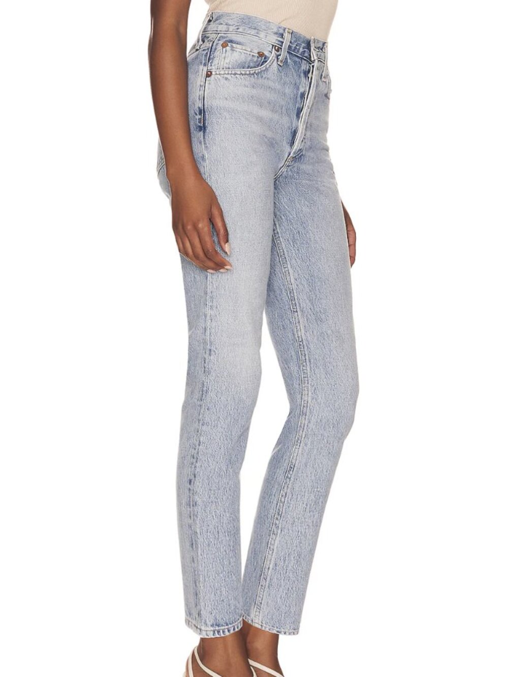 Agolde Riley High Rise Straight Crop Jeans - Picture 4 of 5
